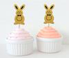 Дарлинг Сувенир| Блестящие золотые пасхальные кролики, ботворезы для кексов, украшение для десерта, топперы для кексов - упаковка