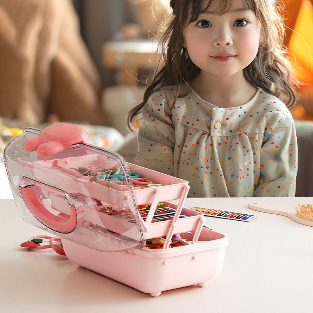 3-Layers Jewellery Box Waterproof Hair Accessories Organizer Portable Hairpin Storage Box