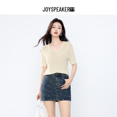 JOY SPEAKER Трикотажная футболка с коротким рукавом облегающего кроя