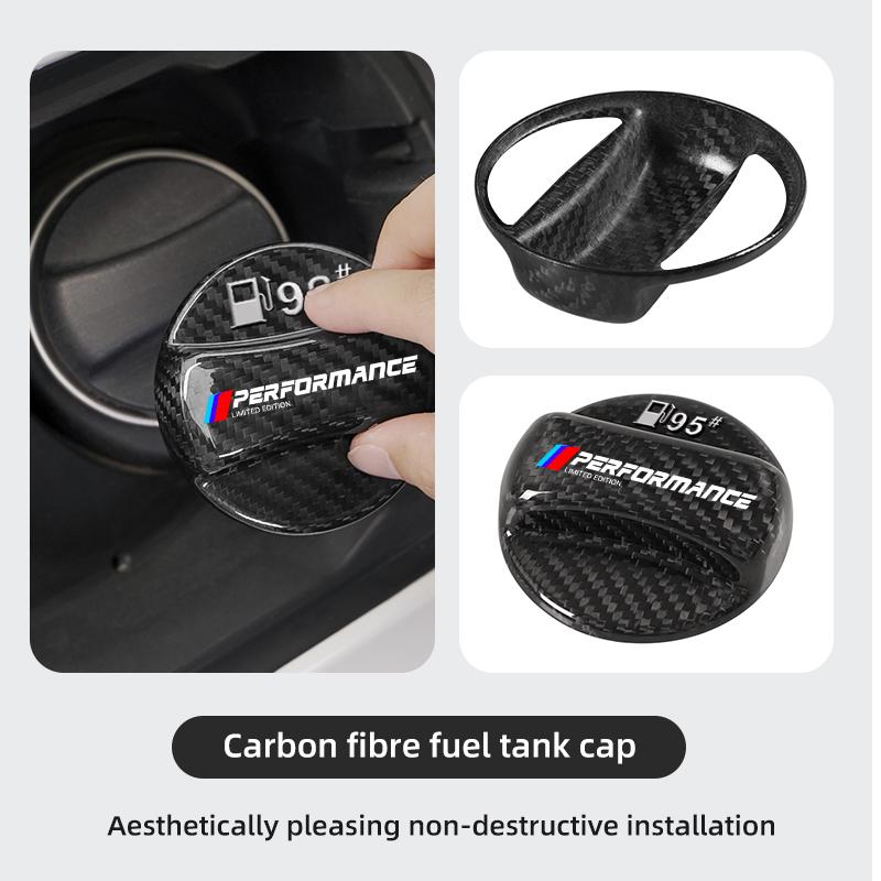 BAGE7 2026 Car Sticker Real Carbon Fiber Gas Fuel Tank Cover Oil Filler Dustproof Cap For BMW Performance F11 G11 F10 F30 G08 G28 G20