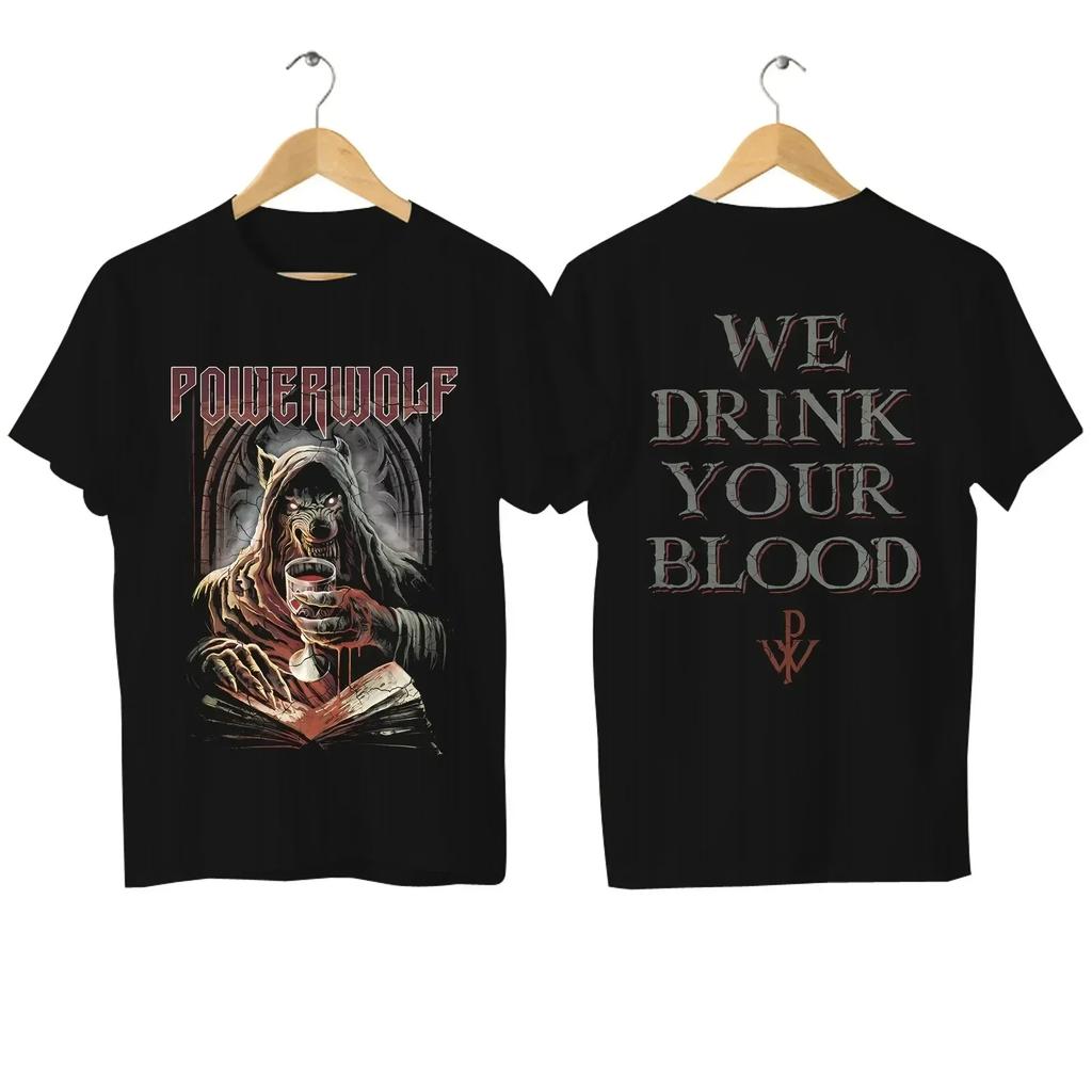 2025 Powerwolf T Shirt Casual Via Dolorosa T-shirt Graphic Oversized Breathable Comfortable Streetwear S-3XL Cool Tee