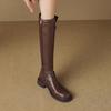 Винтажные женские сапоги до колена на низком каблуке, модные женские сапоги-рыцари с ремешком и пряжкой, зимние ботильоны botas de inverno feminina