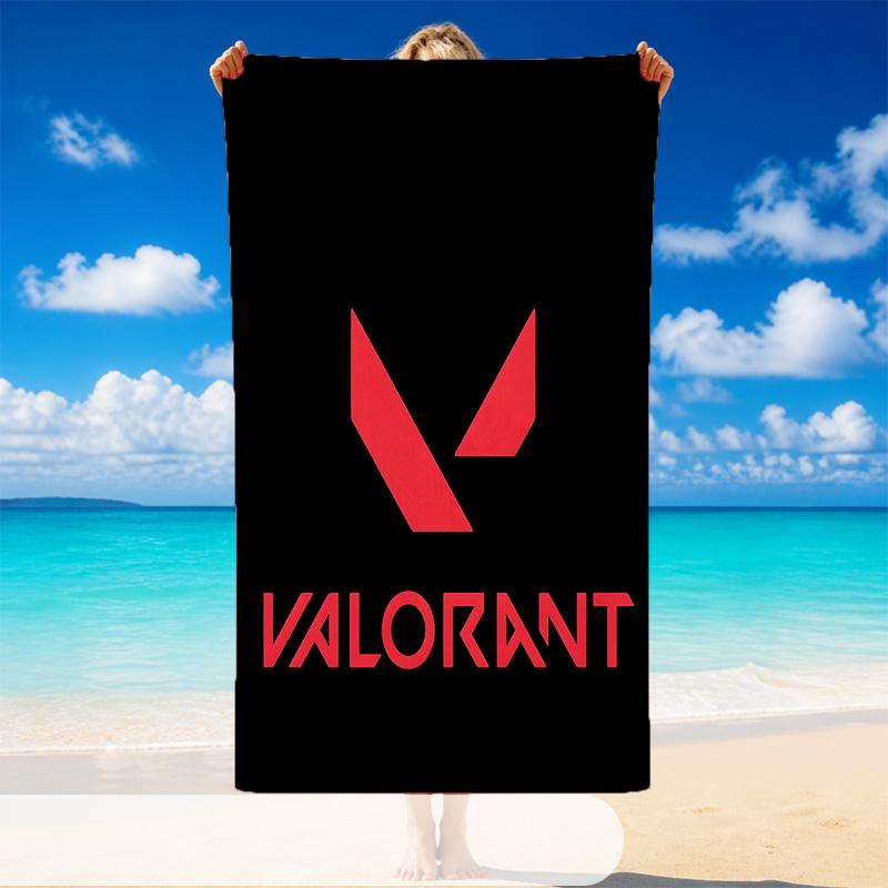 Quick Dry Beach Towel Valorant Pattern, Lightweight Absorbent Towel for Pool Beach Vacation Use