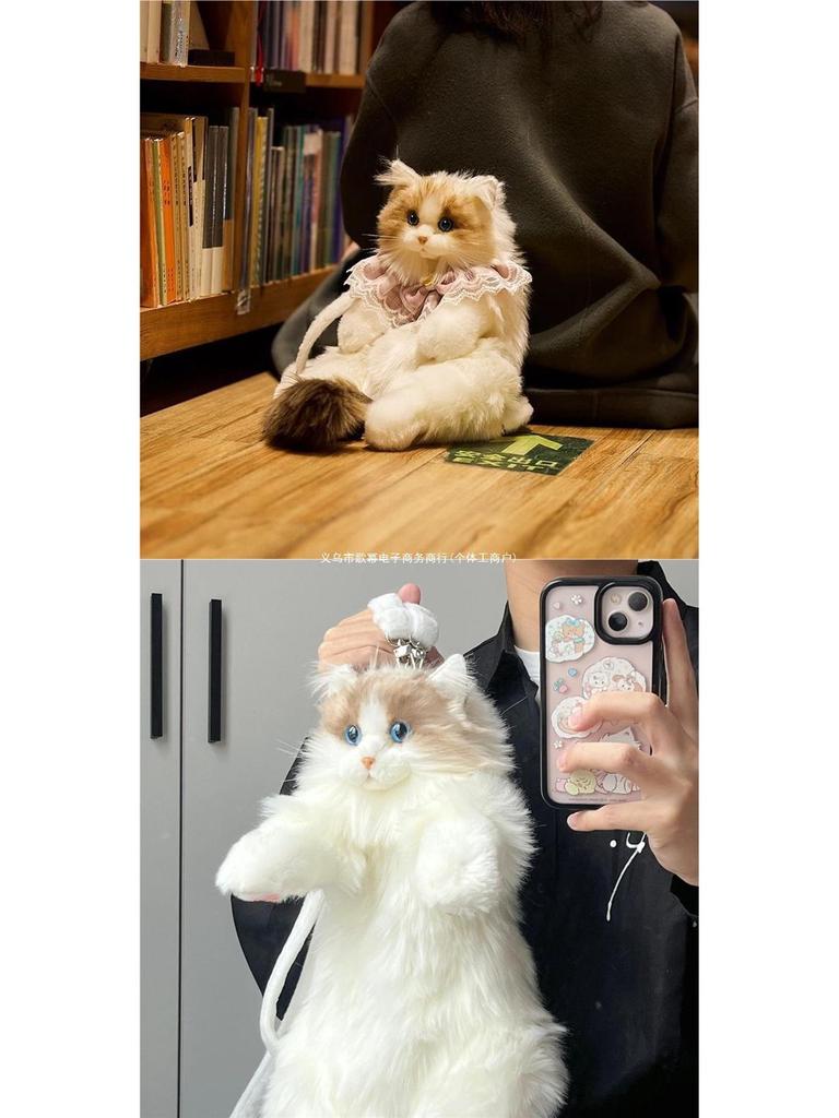 Ragdoll Cat Plush Backpack - Stuffed Animal Comfort Doll for Girls' Birthday Gift