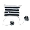 Winter Ladies Hat Kitty Head Contrast Color Striped Star Fur Ball Decor Demon Cap Elastic Anti-slip Warm Headwear