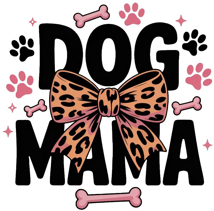 Худи женские с леопардовым принтом и бантом 'Dog Mama'