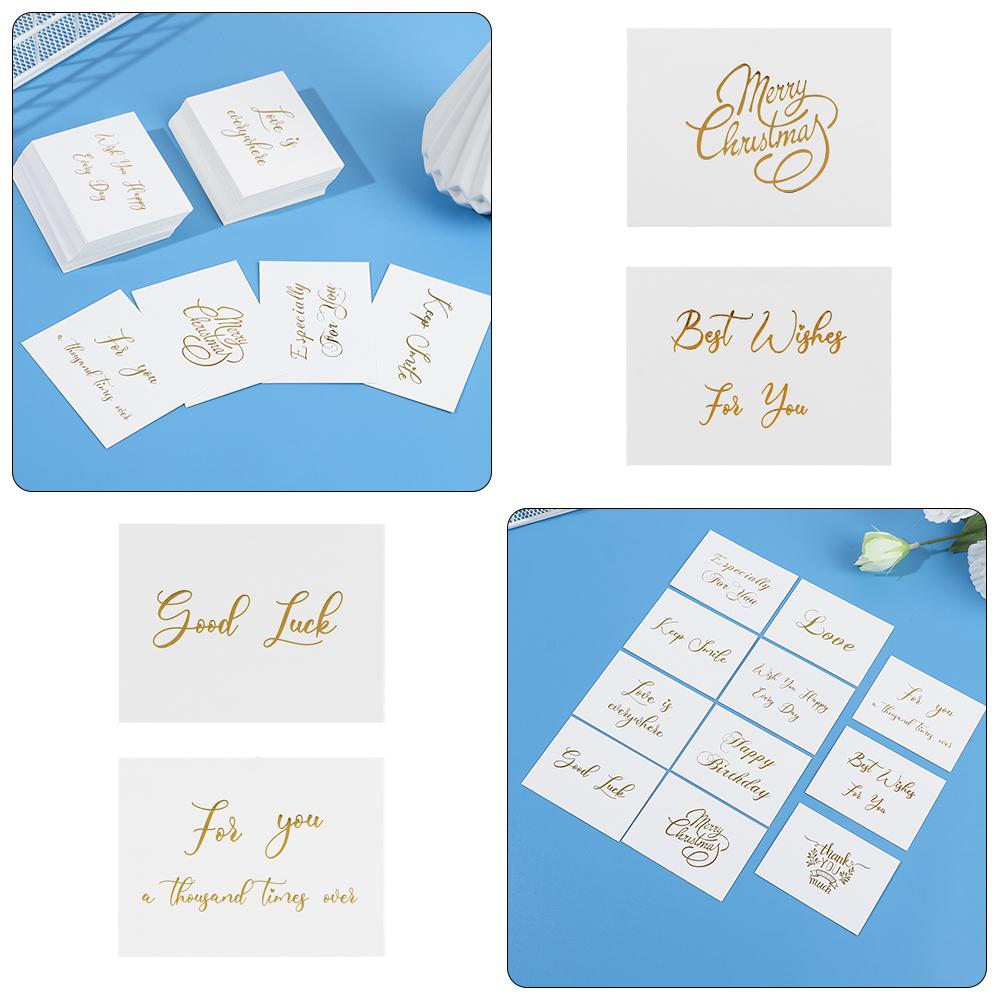 Simple Design Wedding Party Gold Stamping White Greeting Card Handwriting Message Cards Thank You