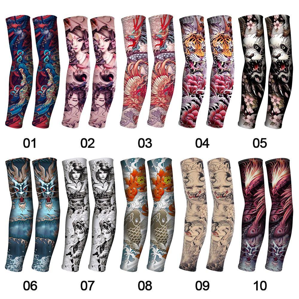 Protection Basketball Summer Cooling Sun Protection Flower Arm Sleeves Arm Cover Tattoo Arm Sleeves