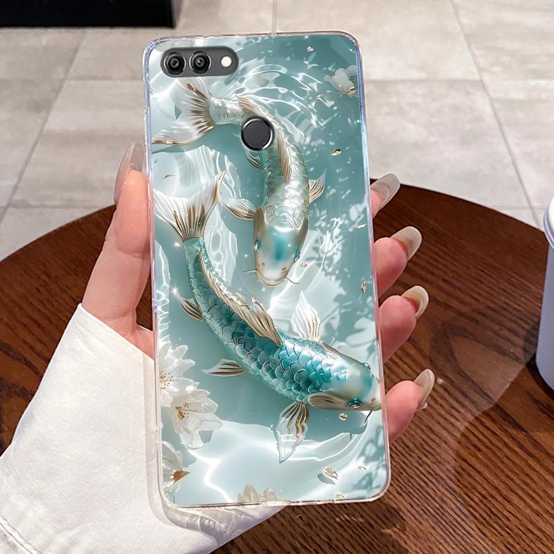 Чехол для Huawei Y9 2018 FLA-LX1 Y9 2018 Чехол Прозрачный Роскошный Милый Сердце Любви Кролик Забавный ТПУ Мягкий Силикон Чехол для Телефона Задняя Крышка