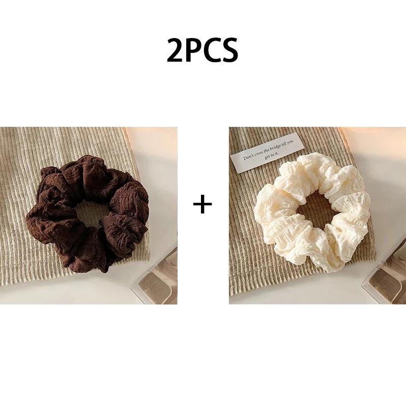 Волнистый узор Однотонная резинка для волос Женская простая резинка для хвоста Модная резинка для волос для девочек Не повреждающая волосы