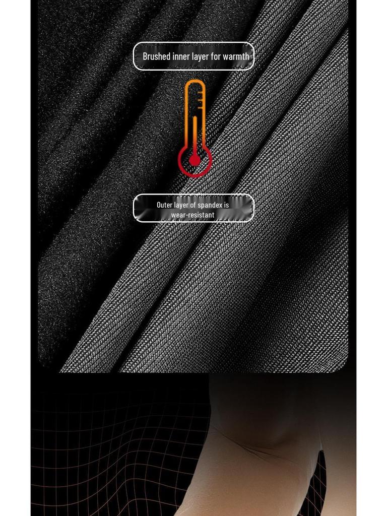 Мужские леггинсы больших размеров из шерстяной смеси: Теплые брюки облегающего кроя для осени и зимы