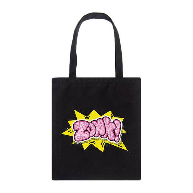 Новая женская сумка через плечо Ulzzang с забавным мультяшным письмом в стиле Харадзюку, готическая школьная сумка Y2k, холщовая сумка большой вместимости, повседневная сумка-шоппер