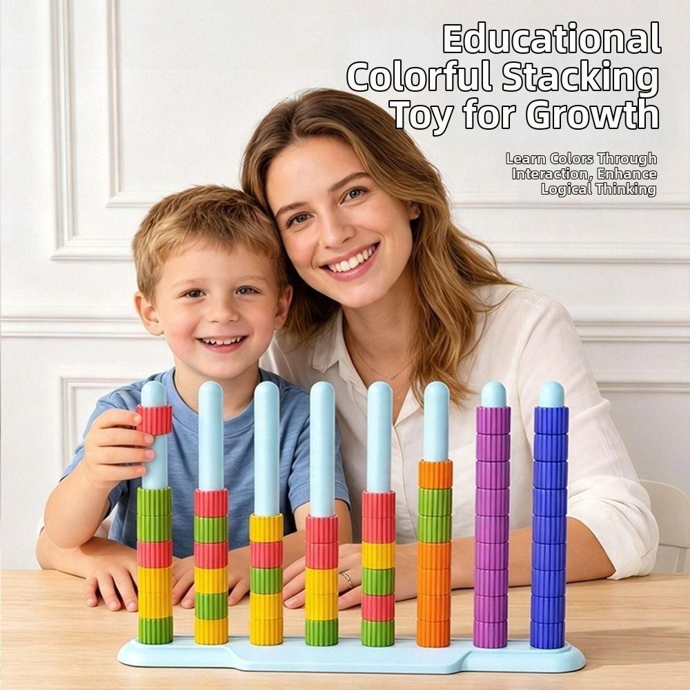 Color Matching Color Stack Challenge Game Reusable Stacking Puzzle Toy Preschool Activity