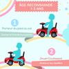 3-in-1 Ride On Car Foot To Floor Slider Toddler w/ Horn Steering Wheel NO POWER Manual Under Seat Storage Safe Design for 1-3 Year Old Red
