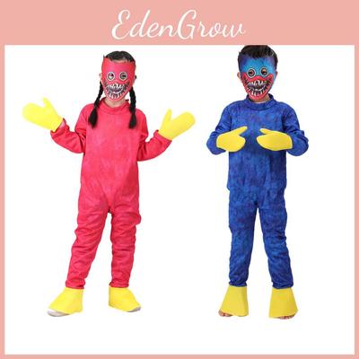Костюм для косплея Wuggy Huggy для детей Poppy Playtime Боди Комбинезон Перчатки Маска