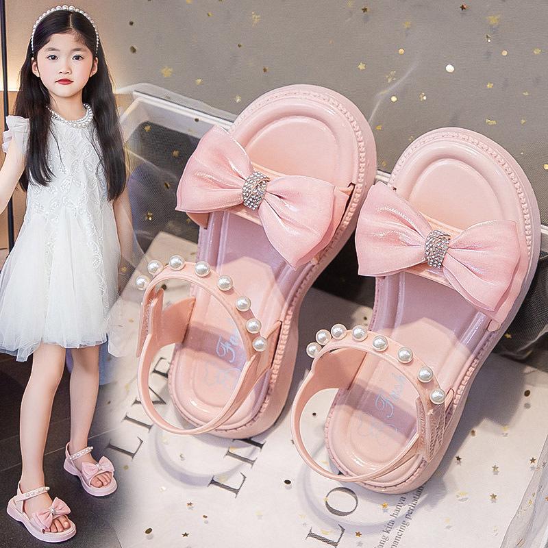 New Girls' Summer Sandals - Fashionable, Non-Slip Princess Shoes for Kids with Soft Bottom, Korean Style
