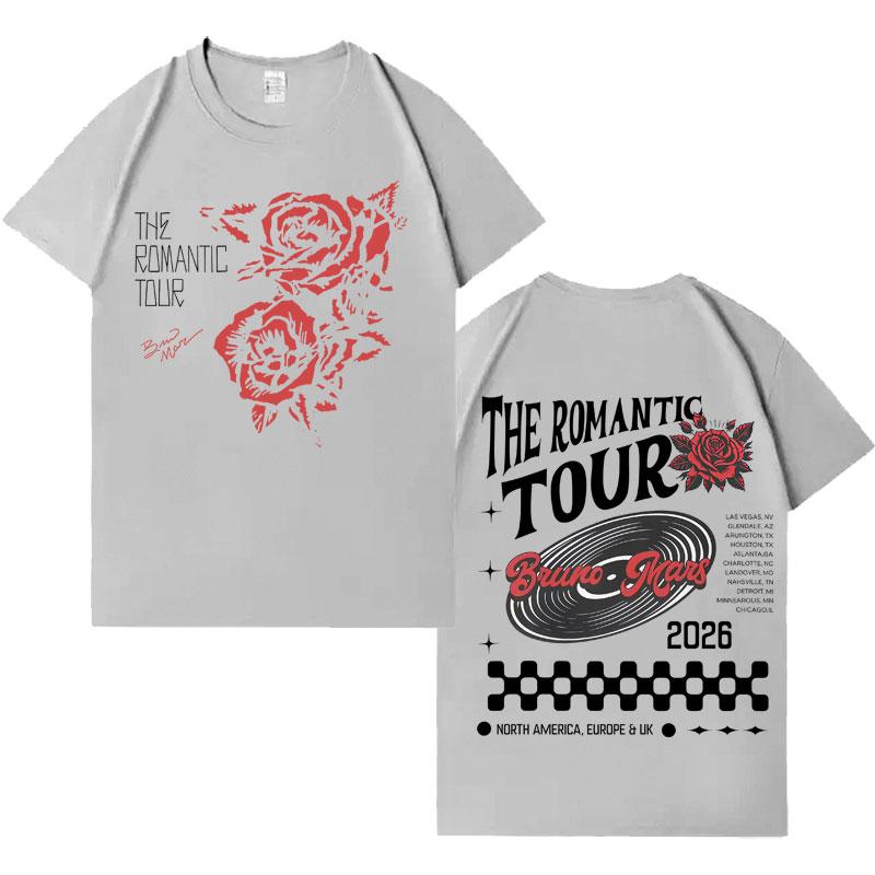 Singer Bruno Mars The Romantic new album tshrit Mens Women Oversized Casual High Quality harajuku loose tshrits teenagers Unisex