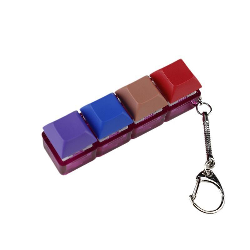 Механическая клавиатура с 4 клавишами, игрушка-брелок, вечеринка, снятие стресса, сделай сам, кнопка-фиджет, колпачок клавиши, игрушки-фиджеты для клавиатуры, клавиатура для пальцев