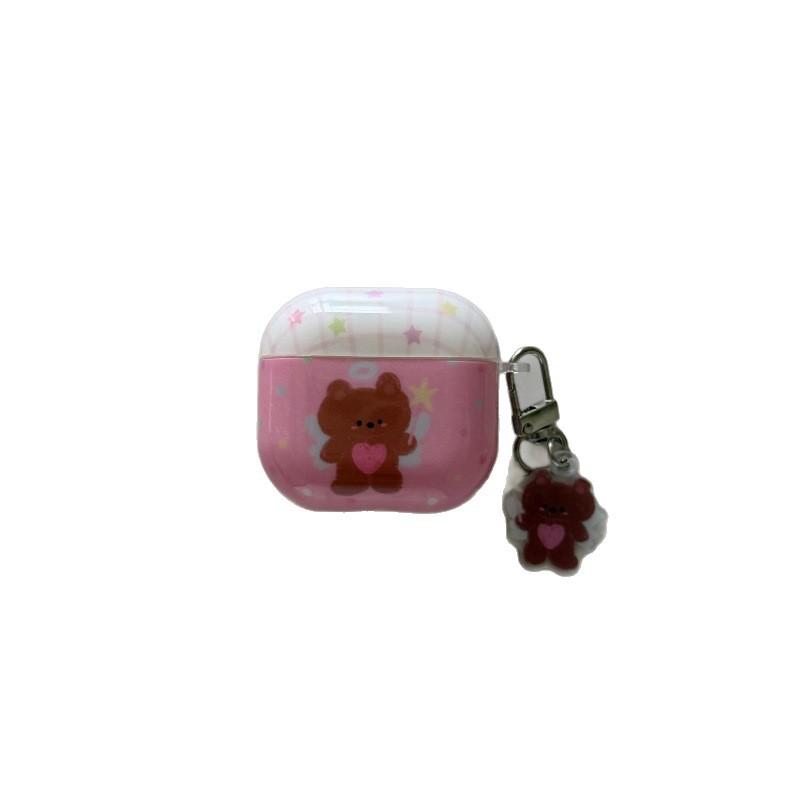 Pink star bear cartoon applies to Apple AirPods 1st generation protective case Pro1 Bluetooth headset case pro1 generation female