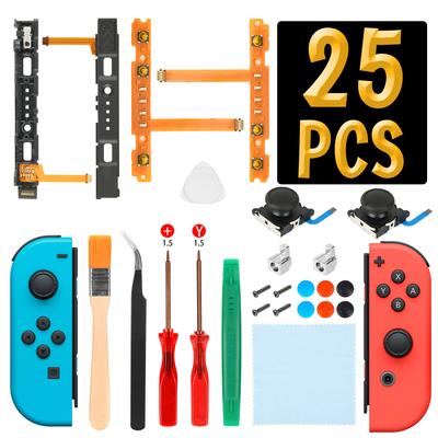Ремонтный набор для контроллера Switch для NS Switch Запчасти для ремонта Сенсоры SL SR 2 шт. Направляющая планка Switch 2 фиксатора Защелки Инструменты для ремонта в комплекте L'QECTED