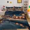 Christmas Printed Comforter Cover Set Twin Size Bedspreads Polyester Superior Fashion Cute Home Bedding