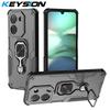 KEYSION Противоударный бронированный чехол для Redmi A5 4G Мягкий силиконовый + PC Вертикальный металлический чехол-подставка для телефона Задняя крышка для Xiaomi POCO C71