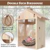 Wooden Bird House for Outside Bird Nesting Box Window Birdhouse for Viewing Bluebirds Houses for Outside with Strong Suction Cups
