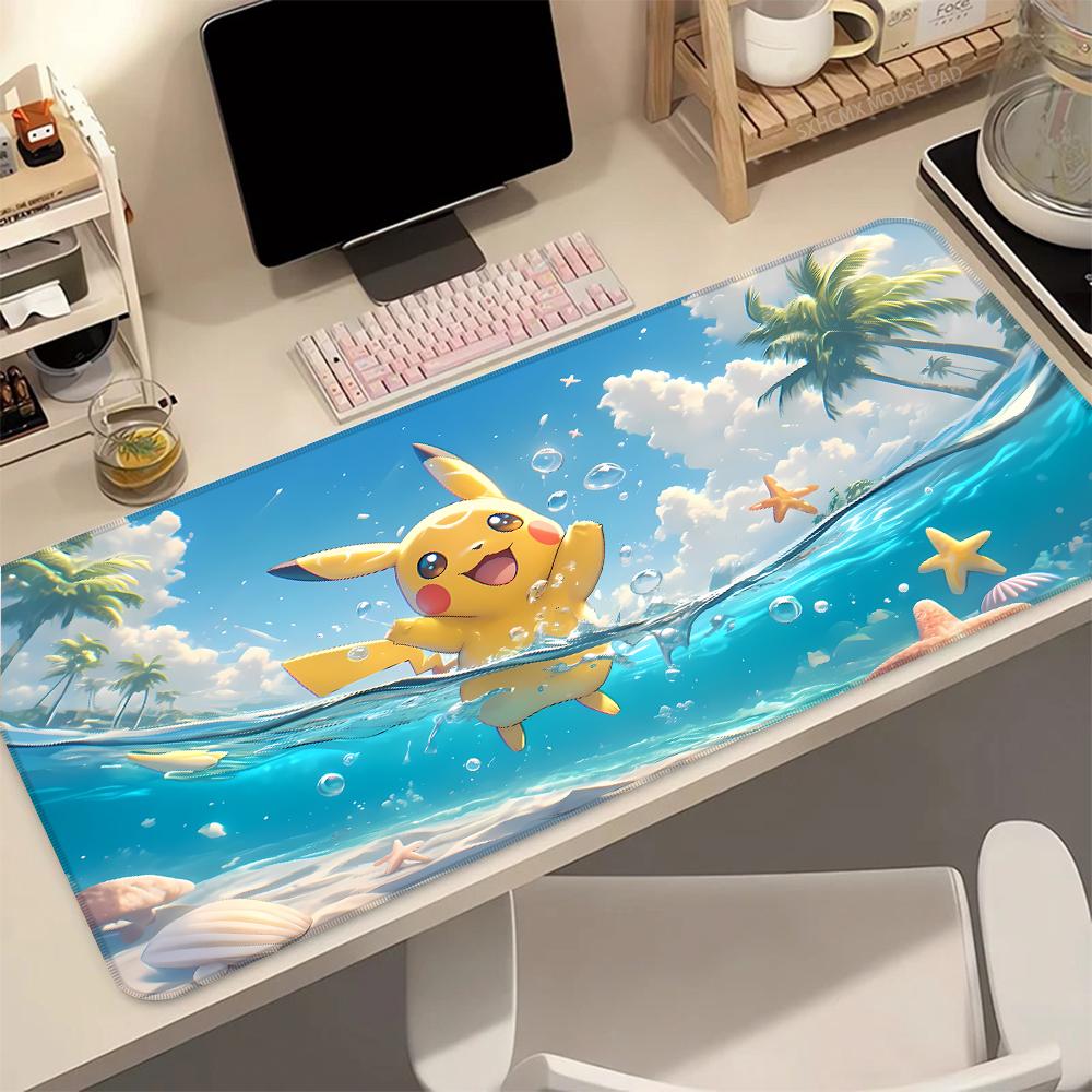 Cute Pikachu Swimming Mouse Pad PPokemon Cartoon Gaming Mousepad Waterproof Desk Mat for Computer Gamer Gift