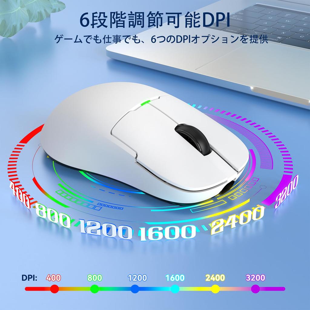 X ATTACK SHARK AJ159P Gaming Wireless PAW3395 26000 Magnetic Charging Dock 400mAh Compatible with Windows A.JAZZ Mouse, Ultra-Lightweight (56g),