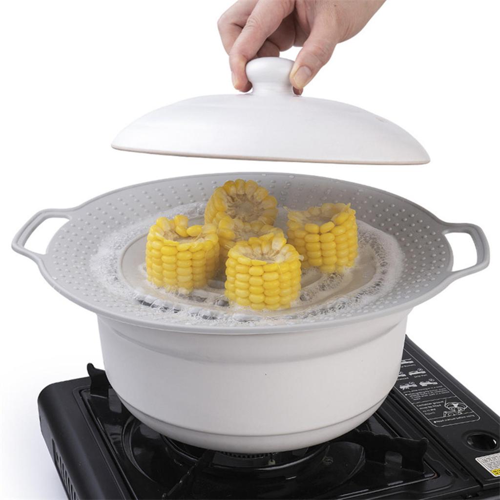 Universal Silicone Spill-proof Pot Lid Cookware Anti-splash Lid Kitchen Anti Overflow Protect Utensil Reusable Pot Pan Cover
