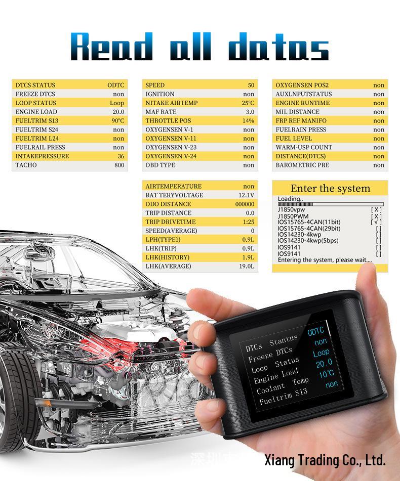 P10 Умный HUD Автомобильный дисплей: HD OBD Портативный ЖК-дисплей Бортовой компьютер