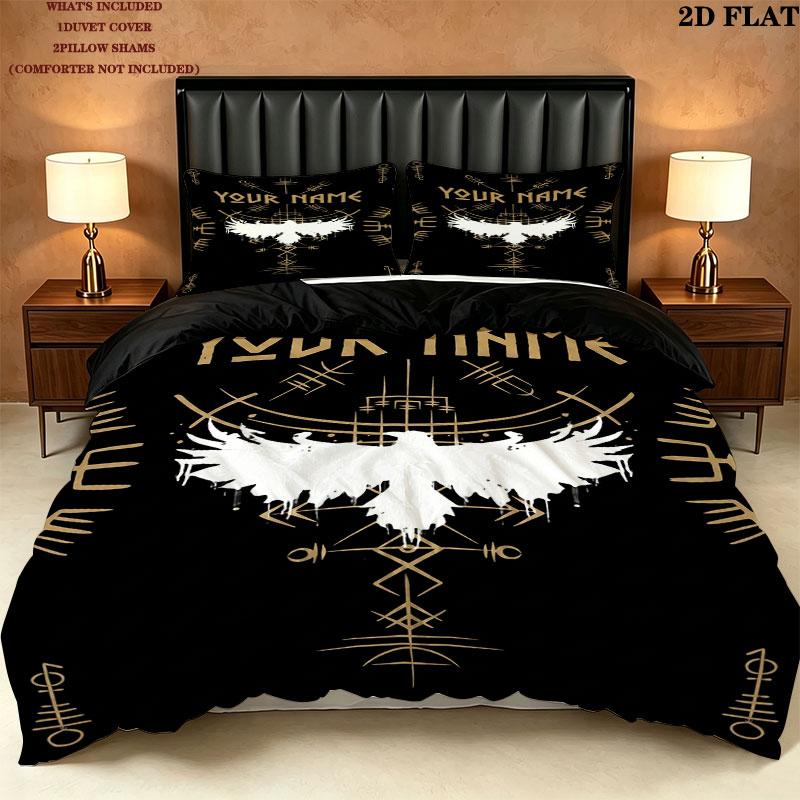 Custom Viking Bedding Quilt Set Quilt Cover Pillowcase Home Decoration Birthday Gift (1 * duvet cover + 2 * pillowcase, without core)