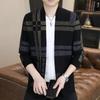 New Style Spring and Autumn Long-sleeved Knitted Cardigan for Young and Middle-aged Men, Slim and Handsome Bottoming Cardigan