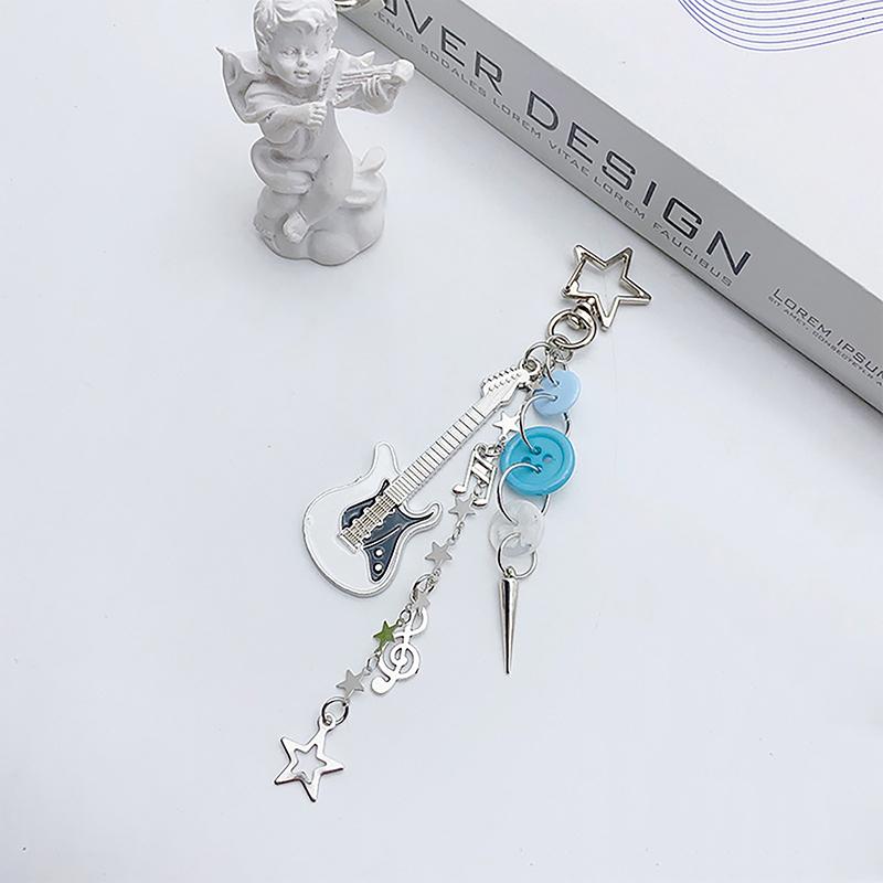 Портативные ретро-гитарные звездные брелоки, прочные гитарные брелки, подвесные брелоки, милые украшения для рюкзака, аксессуары