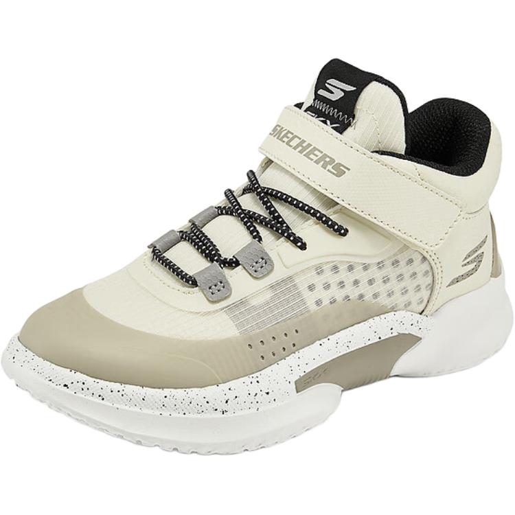 Skechers Мальчики Ткань Удобные Дышащие Нескользящие Амортизирующие Высокие Кроссовки для Бега Детские кроссовки Цвет Off-White 406068L-NAT