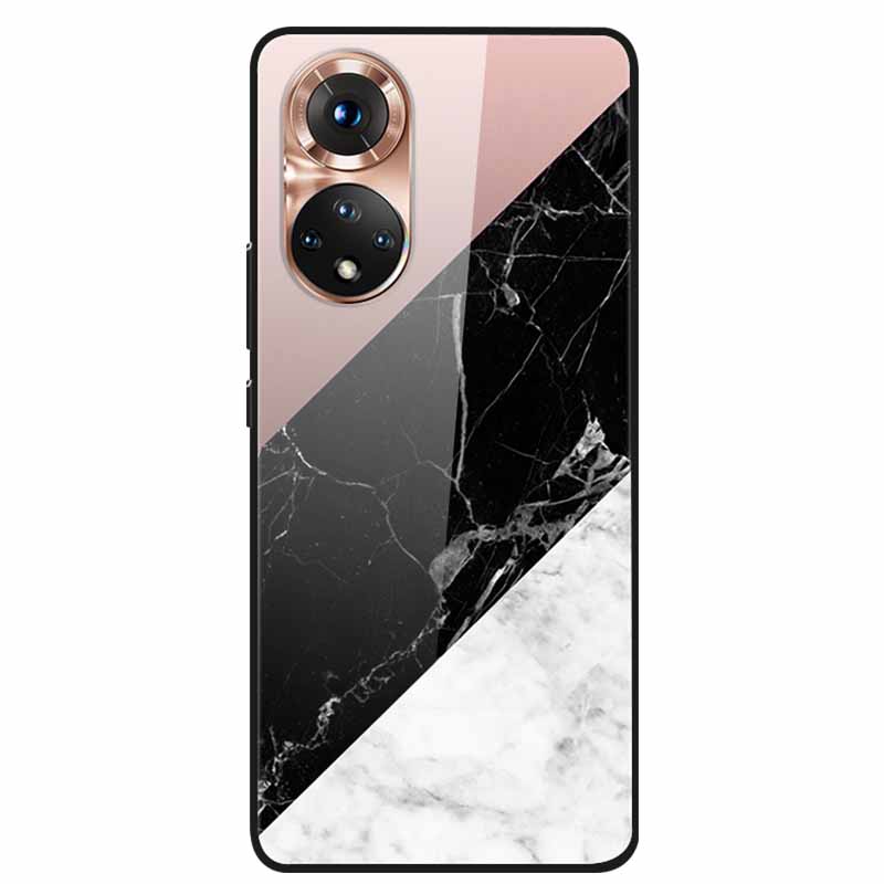 Чехол для Honor 50 Мраморная Закаленная Стеклянная Задняя Крышка Жесткий Чехол Для Телефона Huawei Honor 50 Pro NTH-AN00 NTH-NX9 Fundas Coque