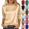 Womens Satin T Shirt With Spliced Design For Casual Wear