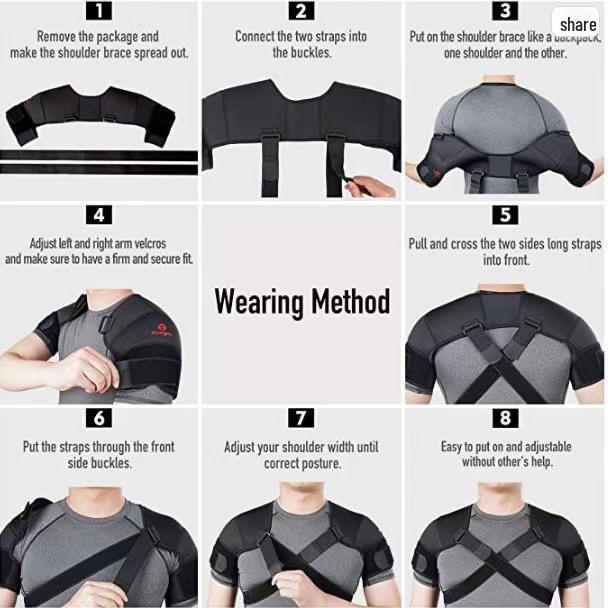 Регулируемая двойная поддержка плеч и ремни для облегчения боли в спине