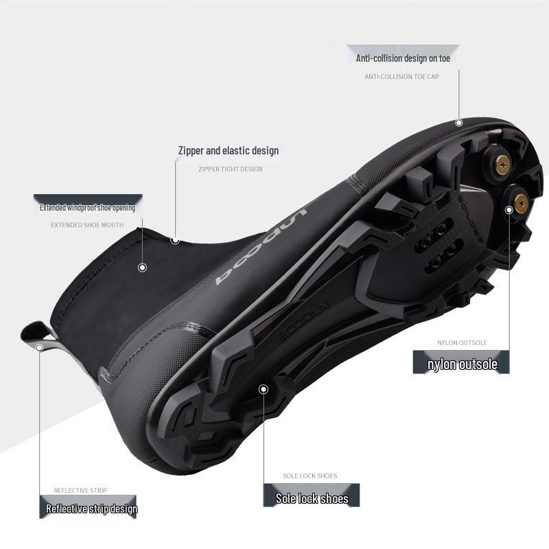 Велоботинки Boton для зимы: Теплые, Ветрозащитные, Нейлоновые, Светоотражающие Ботинки для Горного Велоспорта