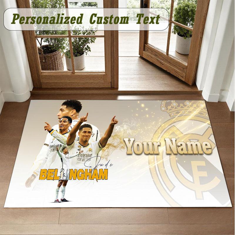 Crystal Velvet Square Rug Custom NameJude Bellingham Pattern Non Slip Home Floor Decor Rug