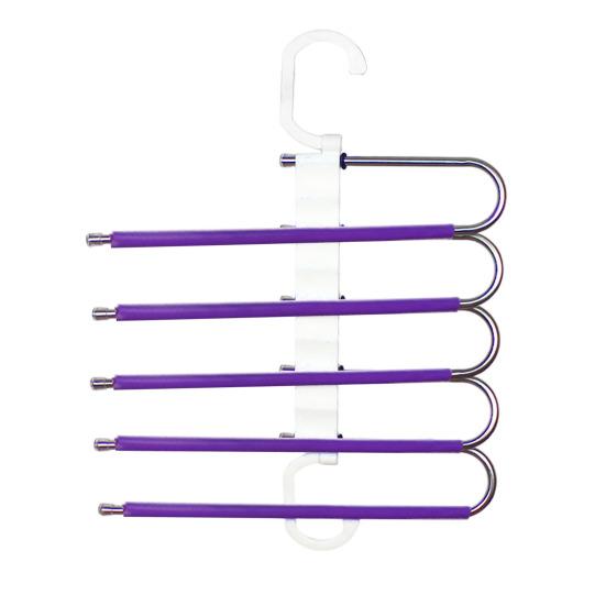 Multi-layer Trouser Rack Storage Holder Anti-Slip Foldable Design Versatile Stainless Steel Anti-Slip Clothes Hanger Scarf Holder