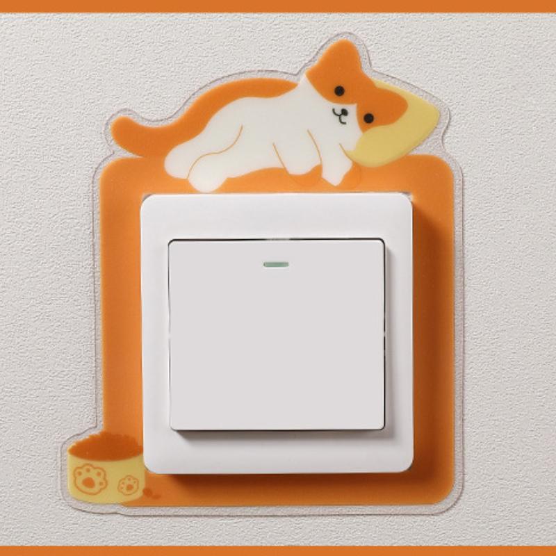 Светящаяся в темноте наклейка на стену для выключателя, защитная крышка, современный простой светильник, двойной выключатель, декоративная рамка для дома