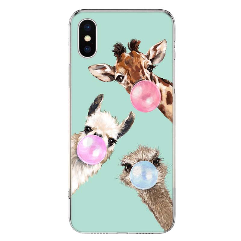 Милый мультяшный жираф чехол для телефона для Apple iPhone 11 12 13 14 Pro 7 XR X XS Max 6 6S 8 Plus + Mini 5 SE принт мягкий