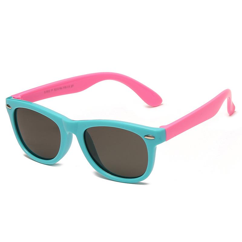 Polarized Silicone Baby Sunglasses - Anti-UV, Color Block, Fashionable Kids' Eyewear
