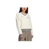 adidas Originals x Sporty & Rich в полоску с логотипом бренда, укороченный свитер с v-образным вырезом, женский свитер, белый IN5247