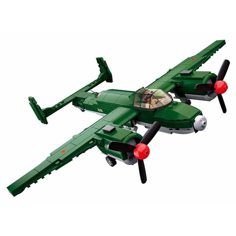 Little Luban Assembled Building Block Children Educational Toys Boy Military Aircraft Air Bomber