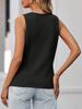 Women's Tie Front Ribbed Knit Sweater Vest Sleeveless Y2K Summer Tank Top