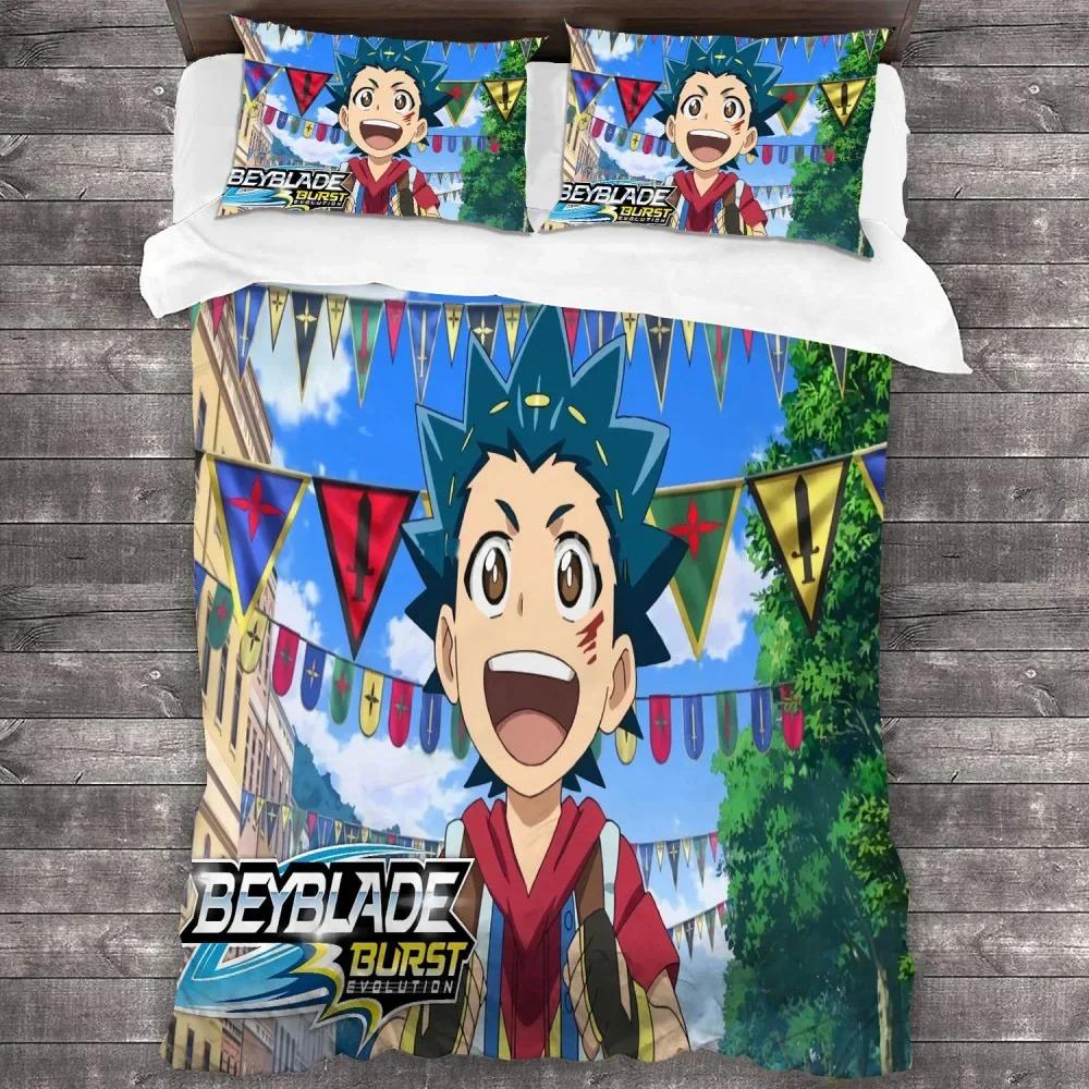 Anime B-Beyblades Duvet Cover Pillowcase Bedding Set Adult Boy Girl Bedroom Decoration Children Single Double Large Size Gift