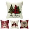 Festive Christmas Cushion Cover Featuring Adorable Reindeer And Snowflakes Design
