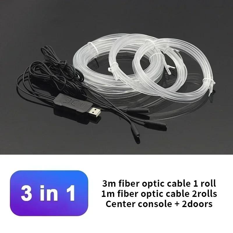 1/2/3/4/5/6 в 1 Освещение салона автомобиля RGB Голосовое управление Холодные световые полосы Неоновый декоративный свет